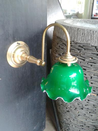 Brass wall lamp code BWL041A size base 75 mm. shade 190 mm. Brass wall lamp code BWL041A size base 75 mm. shade 190 mm.