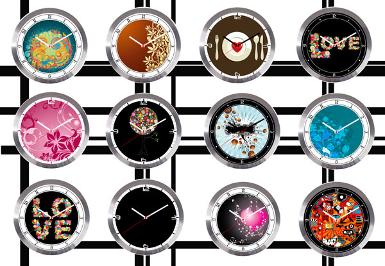 นาฬิกาขอบโลหะ อลูมิเนียม เส้นผ่าศูนย์กลาง 12 นิ้ว 