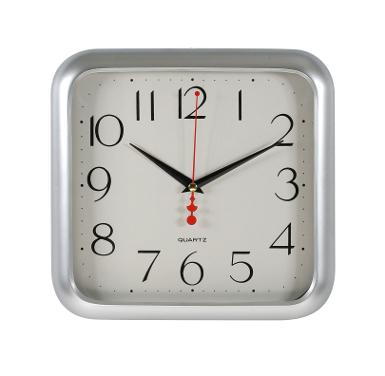 นาฬิกาขอบ สี่เหลี่ยม ชุบสีเงินด้าน ขนาด 10 นิ้ว เครื่องญี่ปุ่น