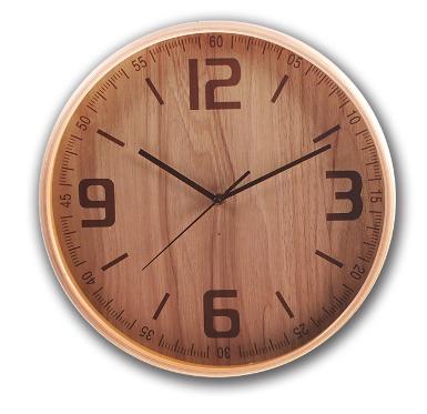 นาฬิกากรอบไม้ เส้นผ่าศูนย์กลาง 12 นิ้ว สามารถเปลี่ยนหน้าปัด ทำโลโก้ได้