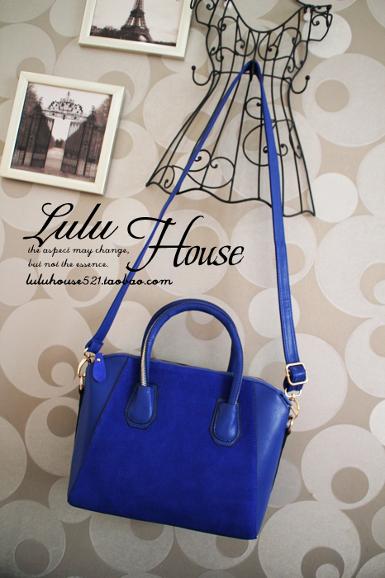Pre-order กระเป๋าถือ Luluhouse รุ่น LL108blu3 สีน้ำเงิน sapphire blue