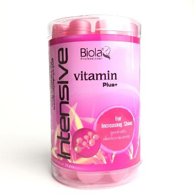 Biola Intensive Vitamin Plus For Increasing Shine (สูตรเพิ่มประกายความเงางาม สีชมพู)
