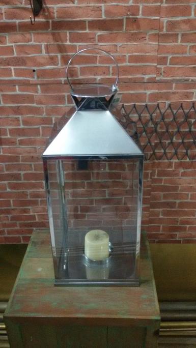 Stainless Lantern Lamp Item code STL01 size wide 24 cm. high 64 cm. Stainless Lantern Lamp Item code STL01 size wide 24 cm. high 64 cm.