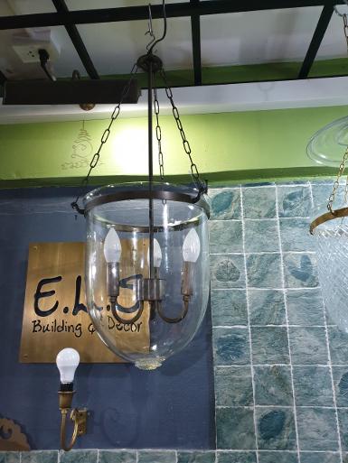 Hanging Lamp brass with clear glass Item Code HGL12CI size glass 11.5'' Long total 1M. Hanging Lamp brass with clear glass Item Code HGL12CI size glass 11.5'' Long total 1M.