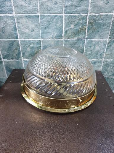 Pendant Lamp brass with cut glass Item Code PLE30 size 33.5 cm cut glass 30.2cm. Pendant Lamp brass with cut glass Item Code PLE30 size 33.5 cm cut glass 30.2cm.