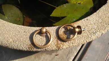Brass Handle Item Code P.023 size base 23 mm. ring 45 mm. Brass Handle Item Code P.023 size base 23 mm. ring 45 mm.